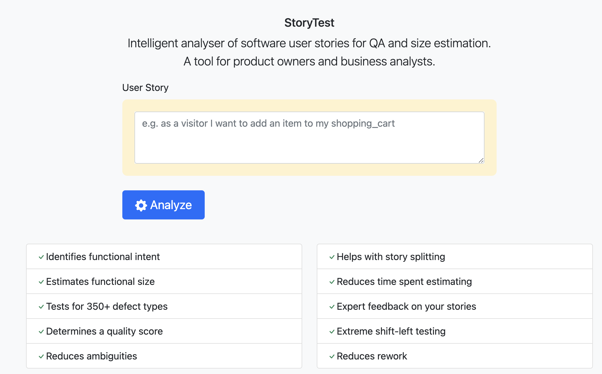 User story testing with Storytest